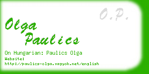 olga paulics business card